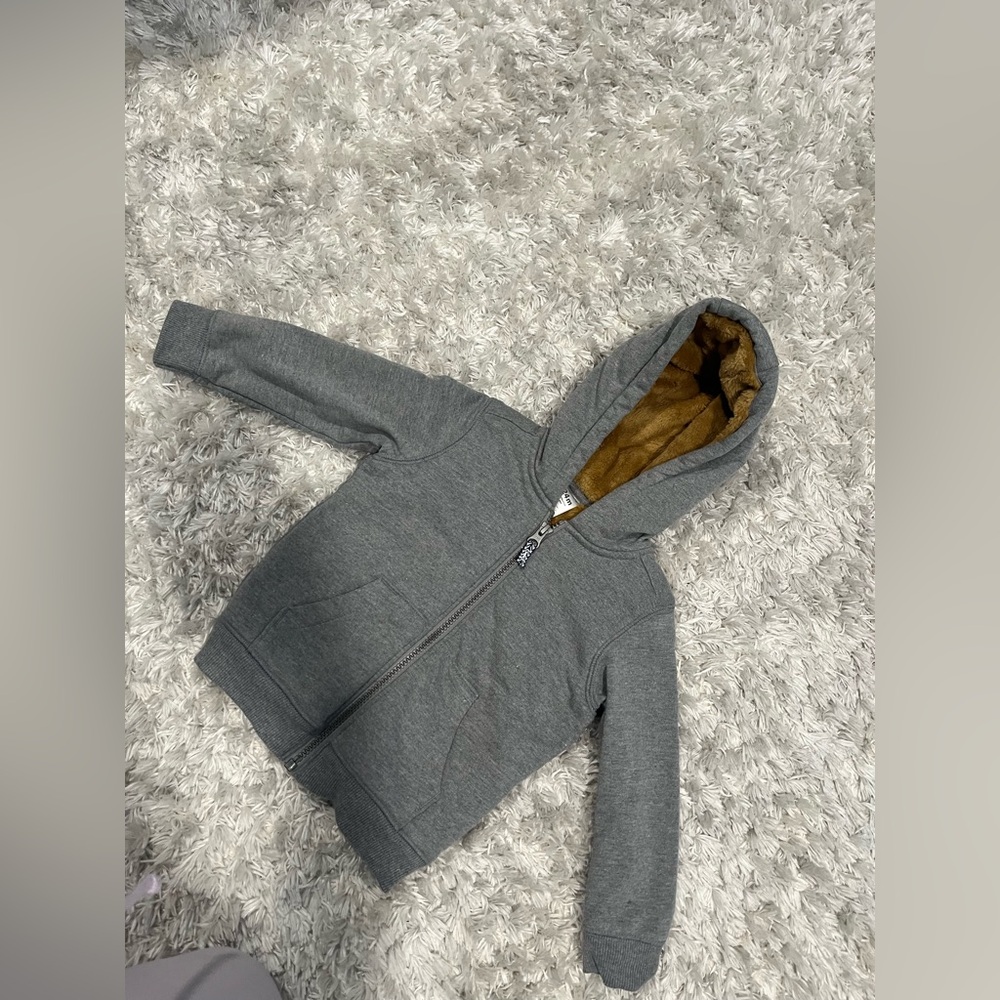 Carter's Gray Hoodie with Brown Lining
